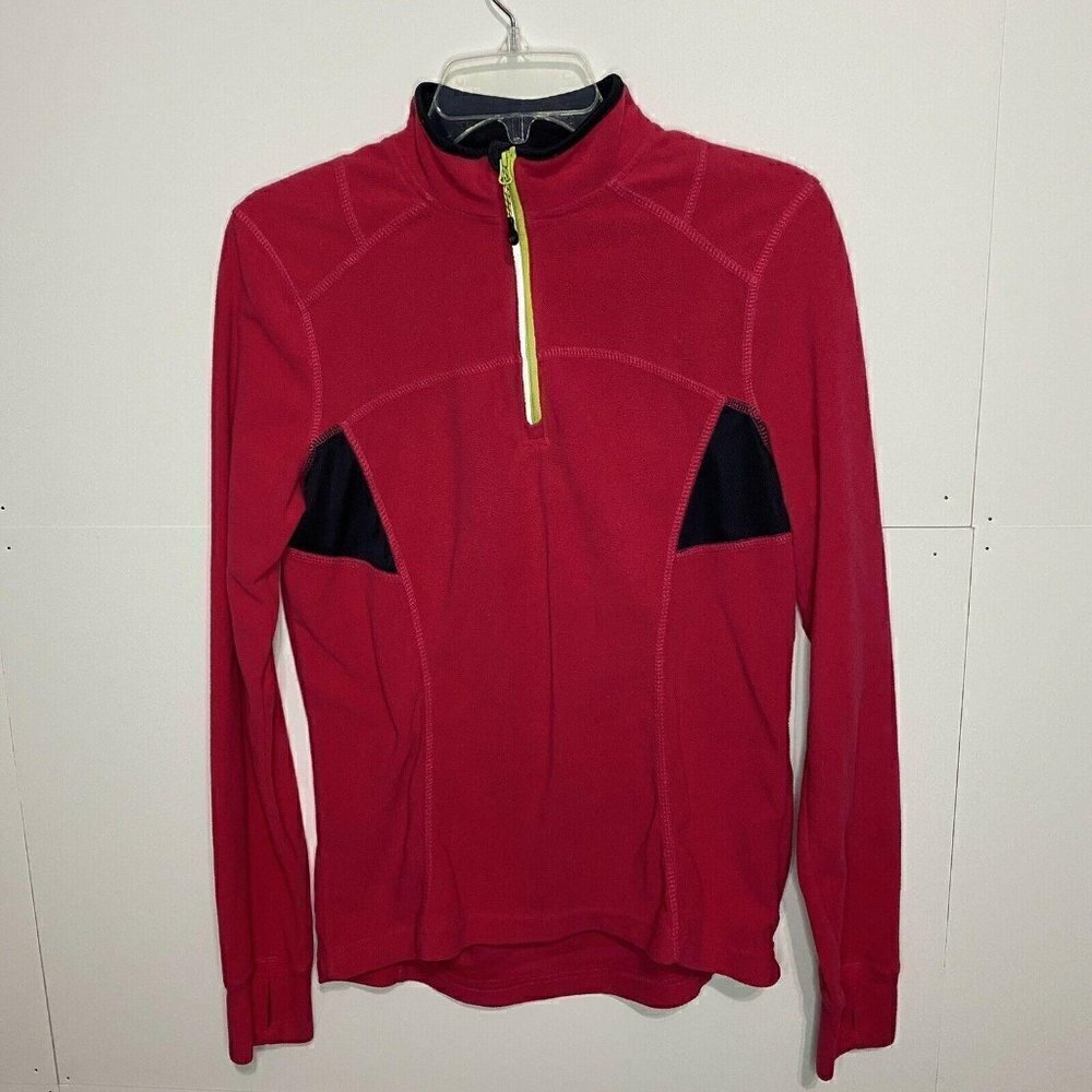 Mondetta Womens Sz Medium Pink Black 1/4 Zip Pullover